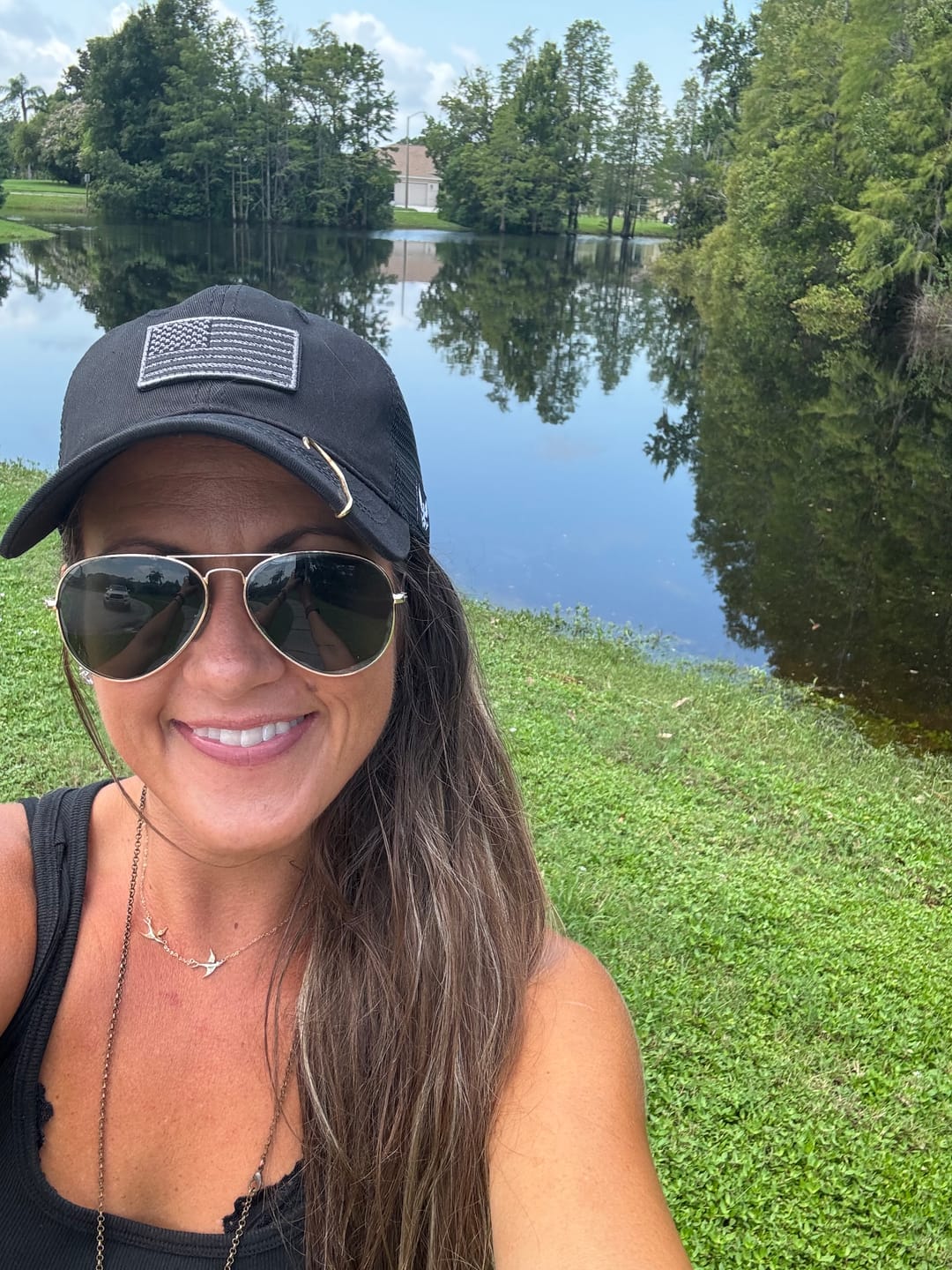 Customer photo review of WE THE PEOPLE AMERICAN FLAG TRUCKER HAT