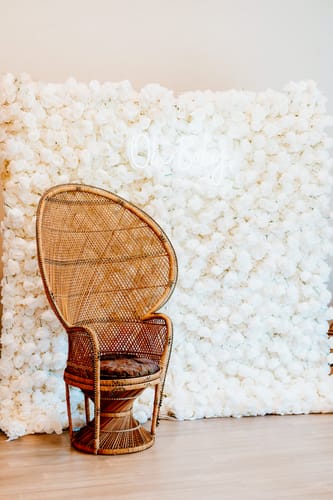 Customer photo review of Full White Roses Fabric Artificial Flower Wall For Wedding Arrangement Event