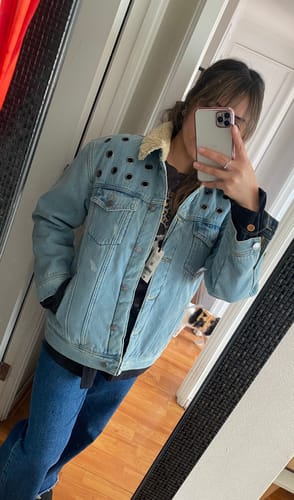 Customer photo review of Chaqueta Denim Ojetillos Light Blue