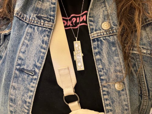 Customer photo review of Cascading Circles Fortune Locket - Silver