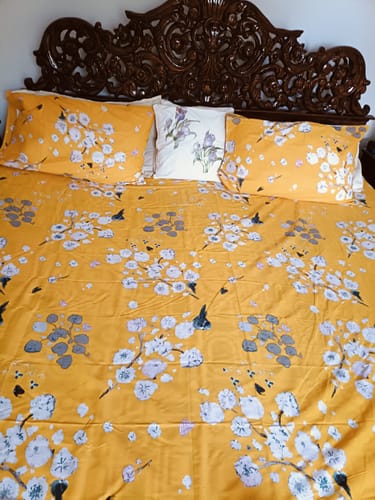 Customer photo review of Ochre Floral-Bed Sheet Set