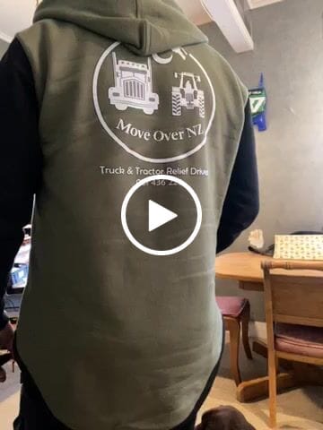 Customer video review of Olive Green, Light Grey & Black | Half Zip Long Tail Hoody