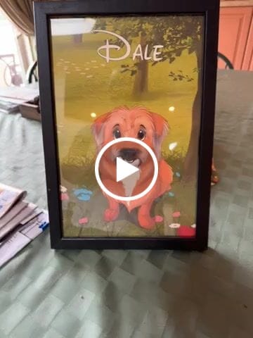 Customer video review of Custom Hand-Drawn Cartoon Pet Portrait