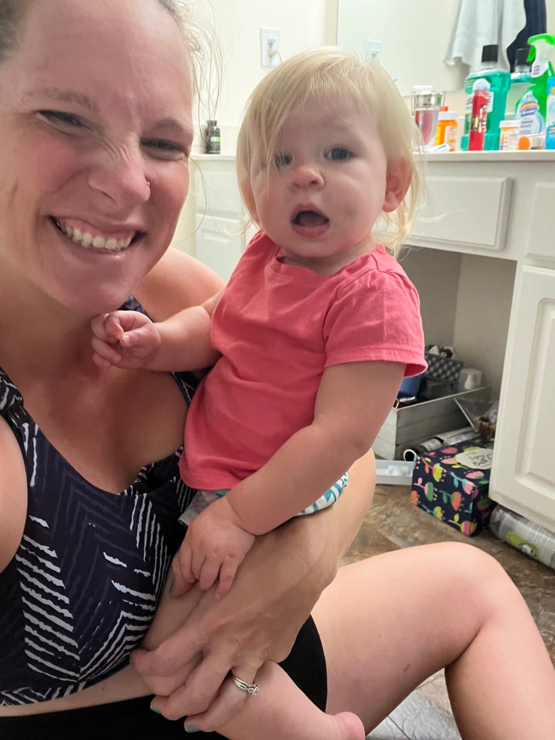 Customer photo review of Ultra Comfort Active Nursing Bra (Midnight Chevron)