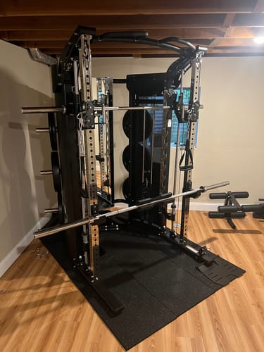 Customer photo review of Jacked Up Power Rack EVOLUTION All-In-One Functional Trainer Cable Crossover Cage Home Gym w/ Smith Machine