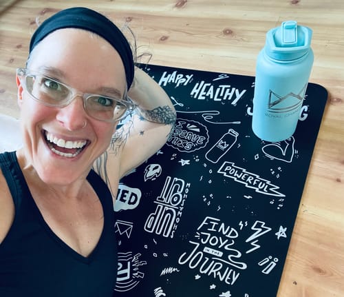 Customer photo review of LIMITED EDITION Royal Change Graffiti Yoga Mat | 5MM