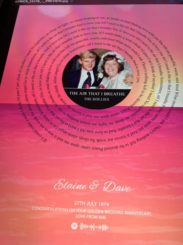 Customer photo review of Custom Music Canvas