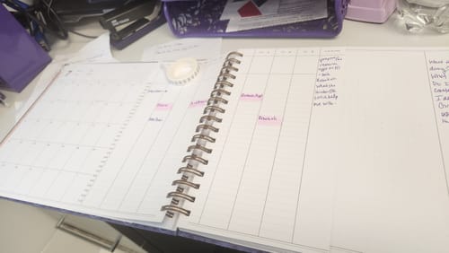 Customer photo review of 2024-2025 Academic Year Vertical Weekly Planner, Jane + the Beanstalk