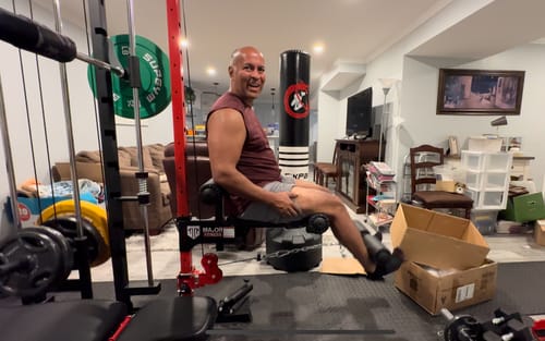 Customer photo review of Major Fitness Rack Mounted Leg Extension