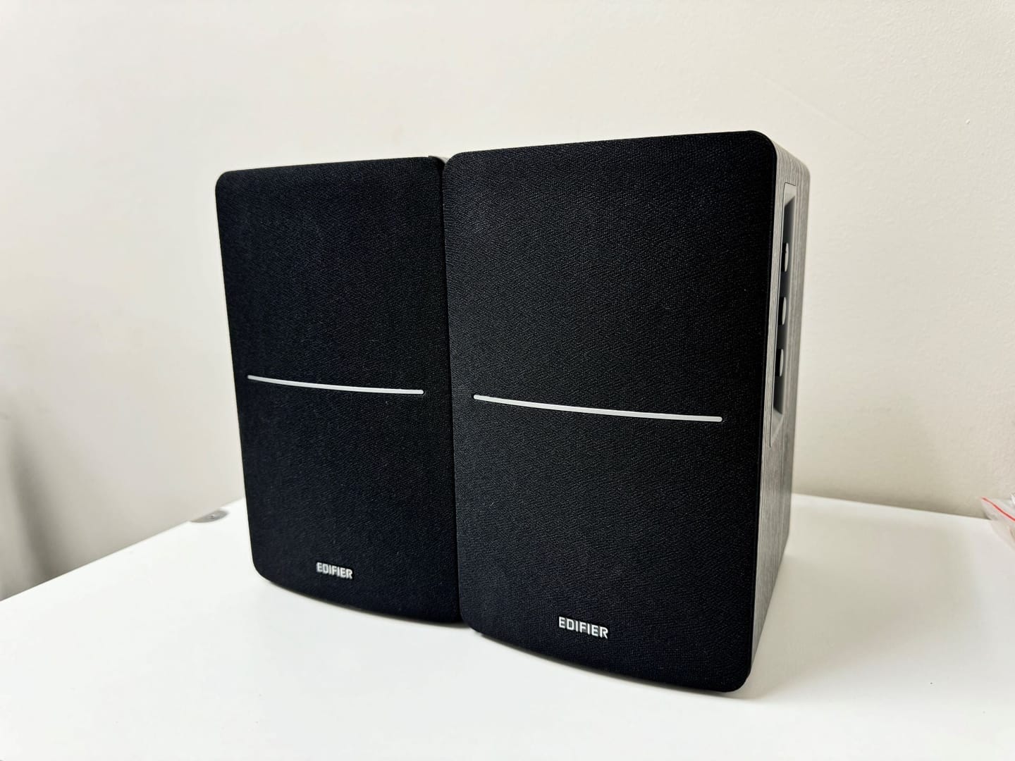 Customer photo review of R1280DBs Powered Bluetooth Bookshelf Speakers