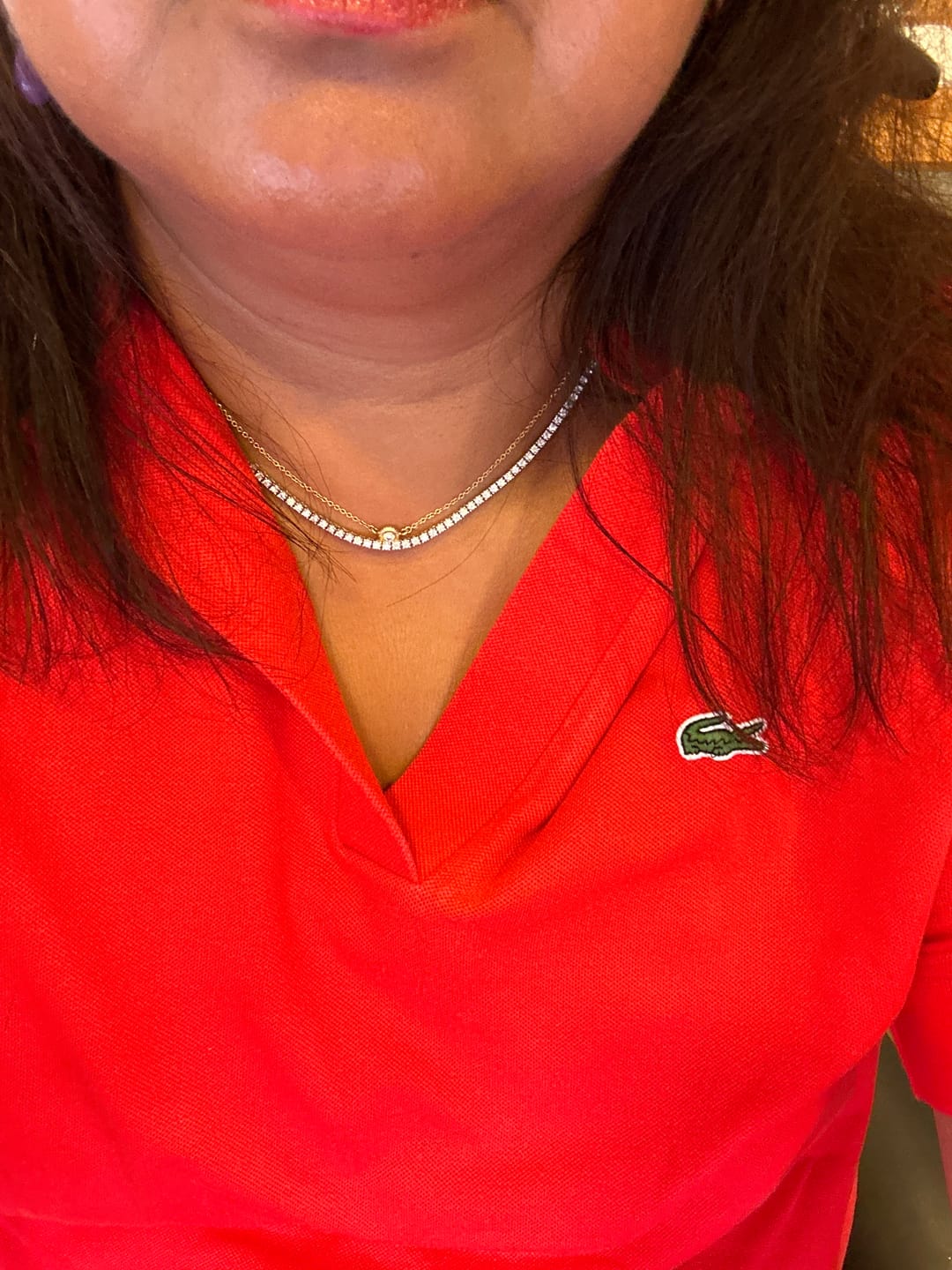Customer photo review of MOISSANITE TENNIS CHAIN. - 2MM WHITE GOLD