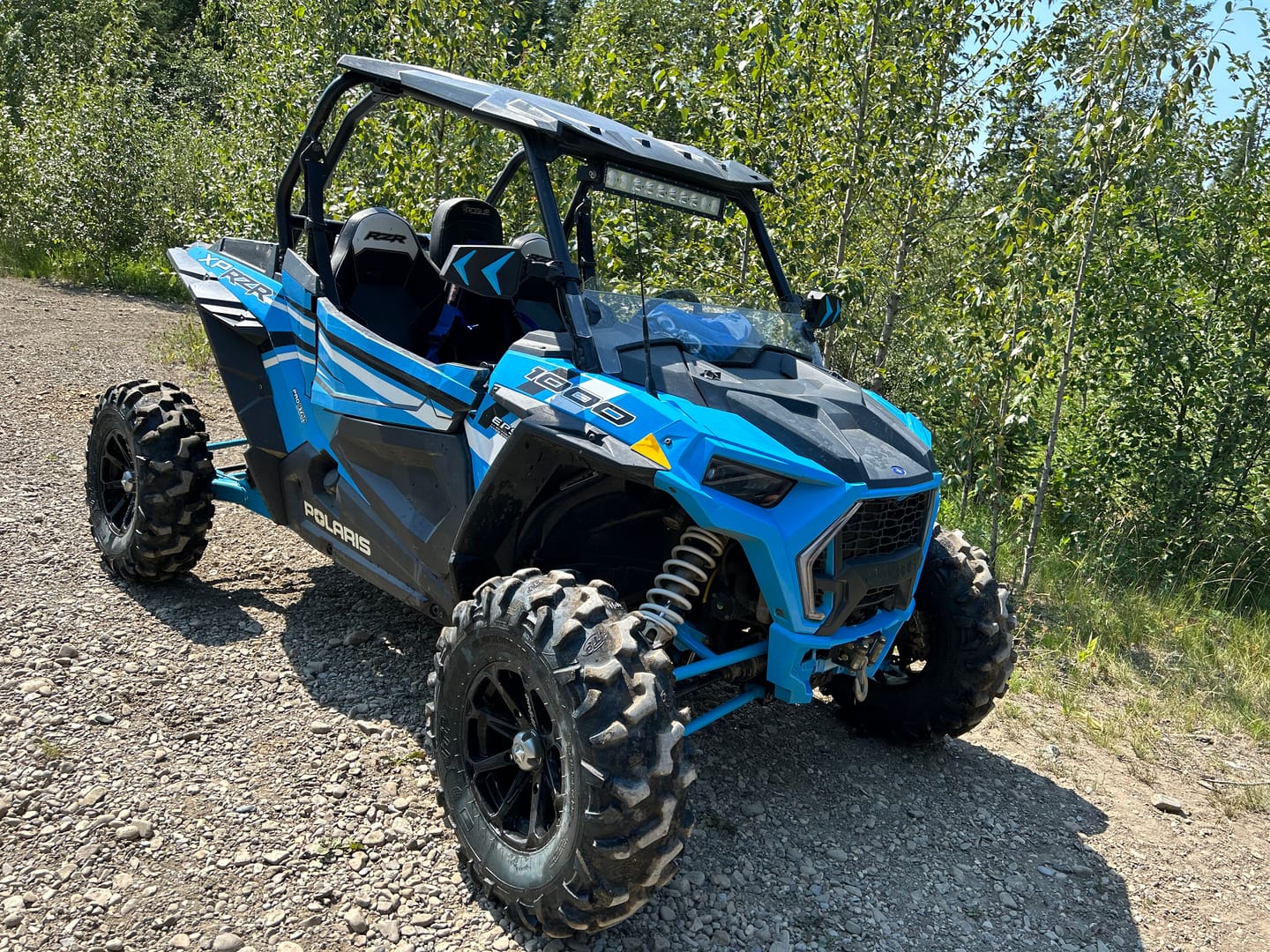 Customer photo review of Universal Color Side Rear View Mirrors for 1.75"-2'' UTV Roll Bar