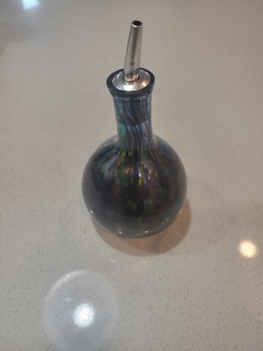 Customer photo review of Olive Oil Cruet, Fiesta Blue