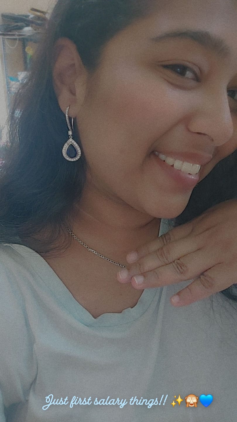 Customer photo review of Indigo Blue Sterling Silver Earrings
