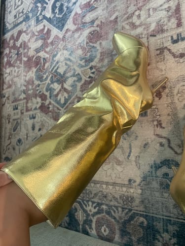 Customer photo review of REBELITE-GOLD SQUARE TOE BOOT