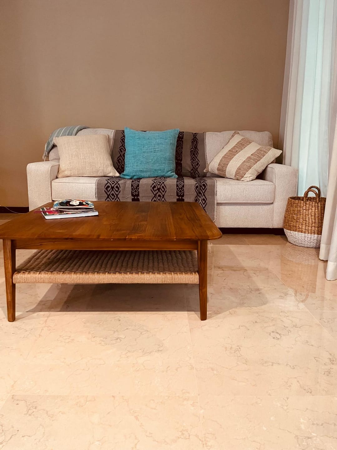 Customer photo review of Square Coffee Table in Premium Teak & Loom