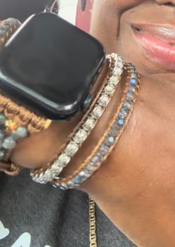 Customer photo review of Onyx Moonlight Apple Watch Strap