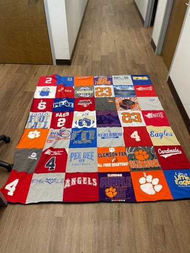 T-shirt quilt featuring pee dee football by Kathy from SC