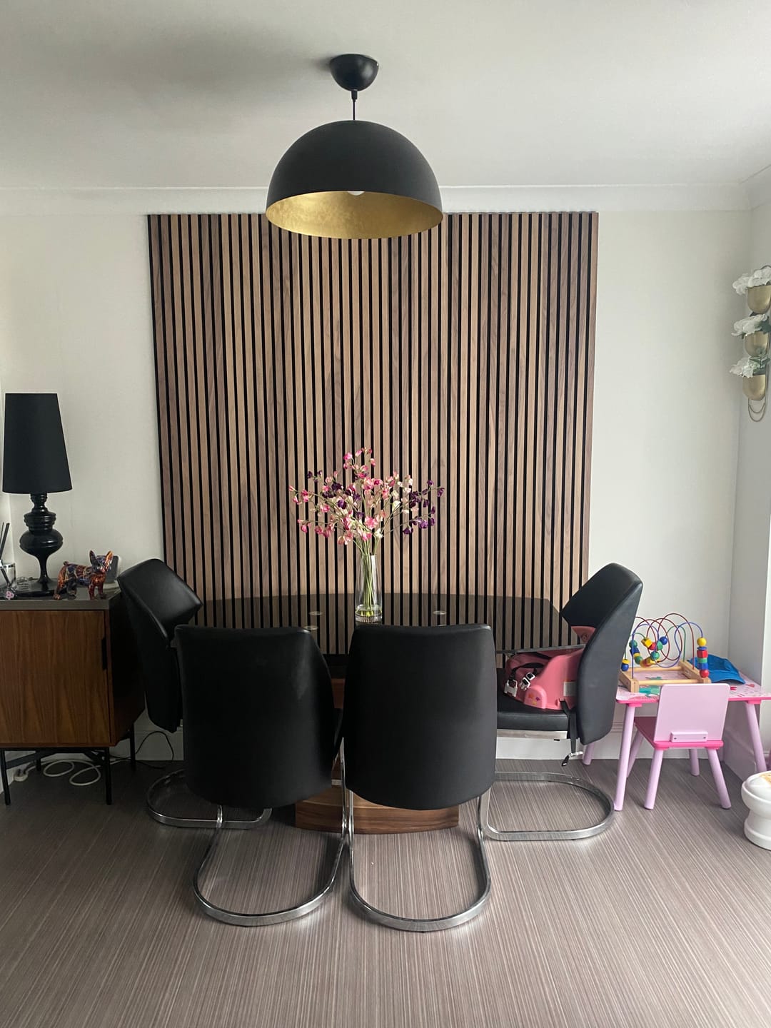 Customer photo review of SlatWall Acoustic Walnut