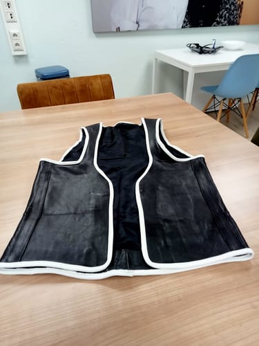 Customer photo review of Real Leather BLUF Gay Bar Vest