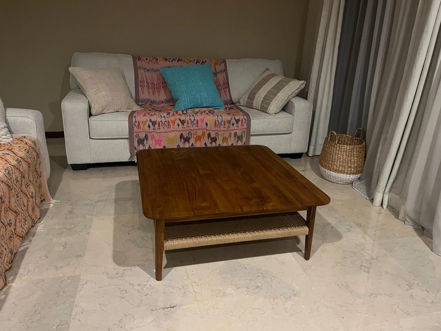 Customer photo review of Square Coffee Table in Premium Teak & Loom