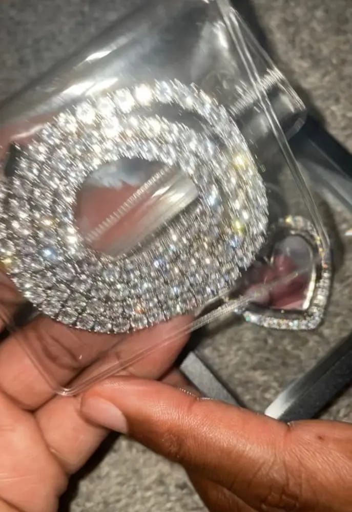 Customer photo review of 3D SPINNING 2-FACED HEART CUSTOM PICTURE PENDANT