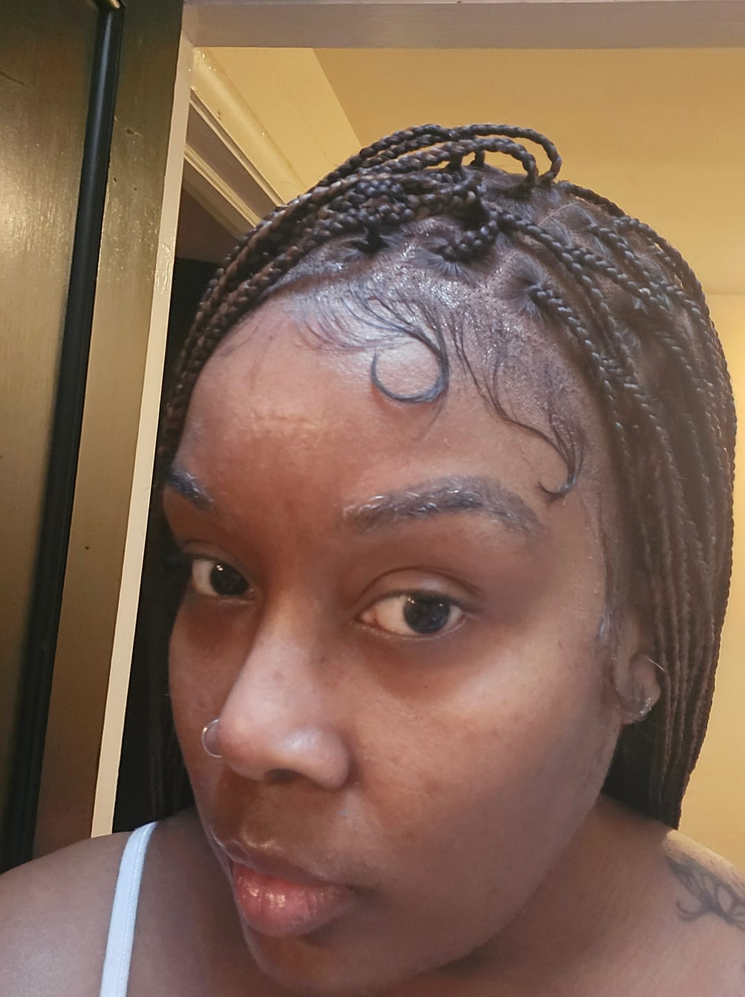 Customer photo review of Beyoncé Honey Blonde Knotless Braid Wig "Premium Swiss Full Lace"