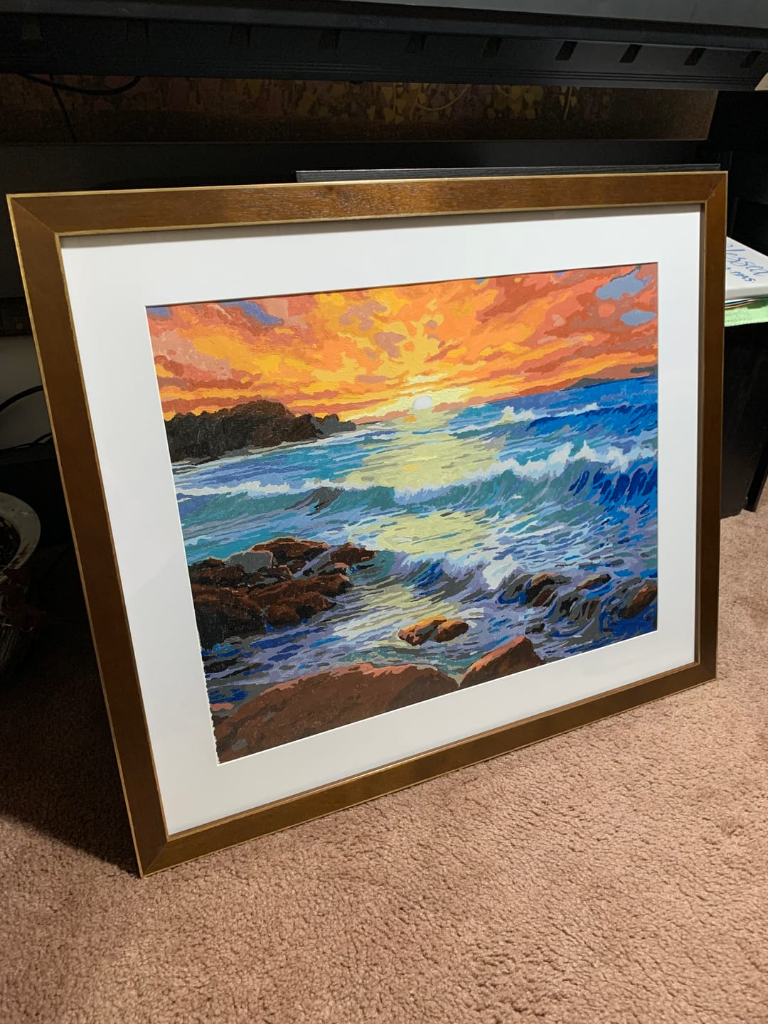 Customer photo review of Ocean Sunrise Painting - Paint by Numbers