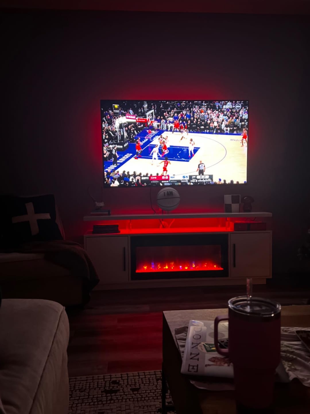 Customer photo review of Avenue 70" LED Fireplace TV Stand