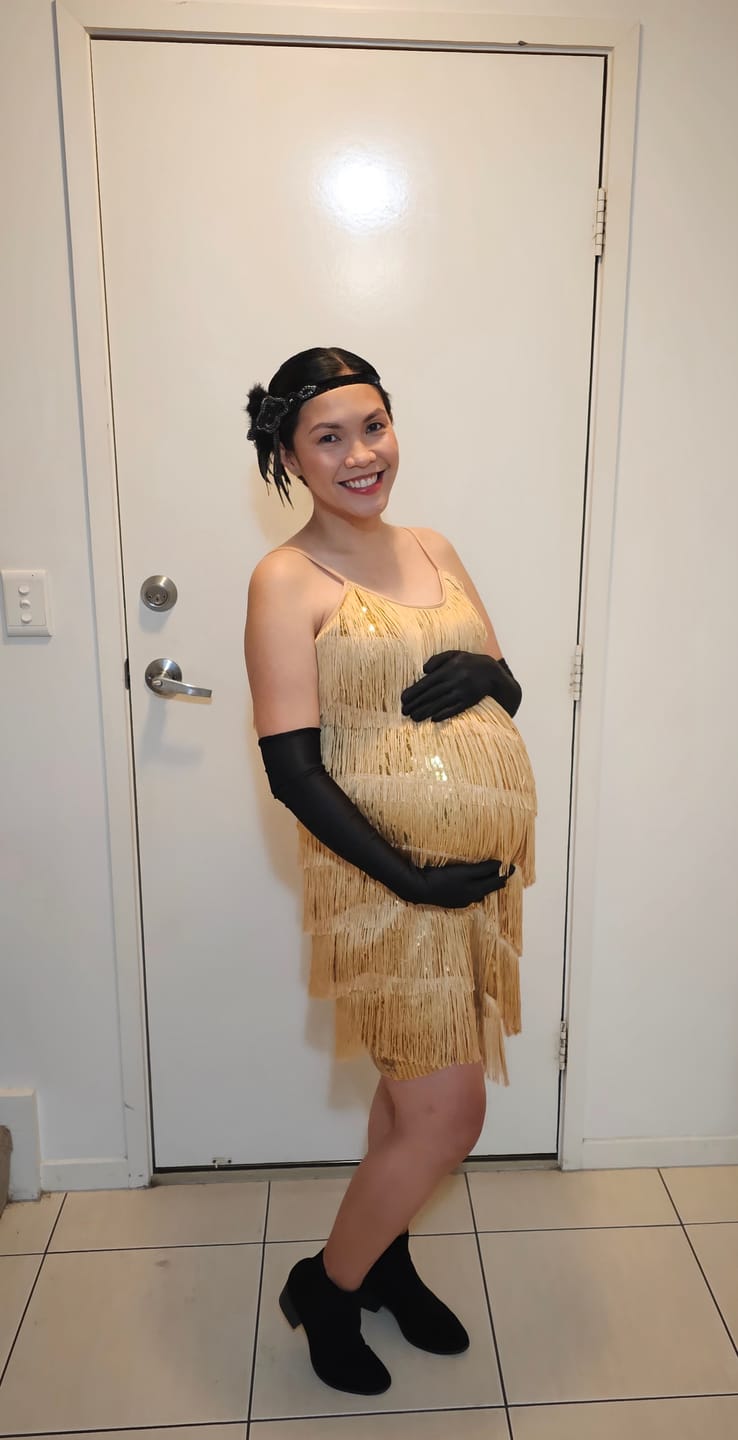 Customer photo review of Gold Fringe Flapper Dress