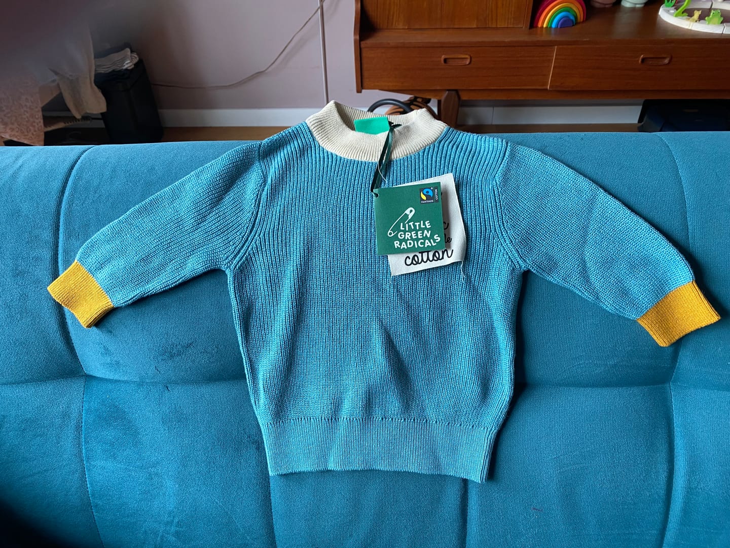 Customer photo review of From One To Another Pale Blue Knitted Jumper