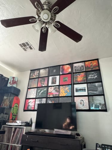 Customer photo review of 12" Vinyl Record Display Frame - LP Wall Storage