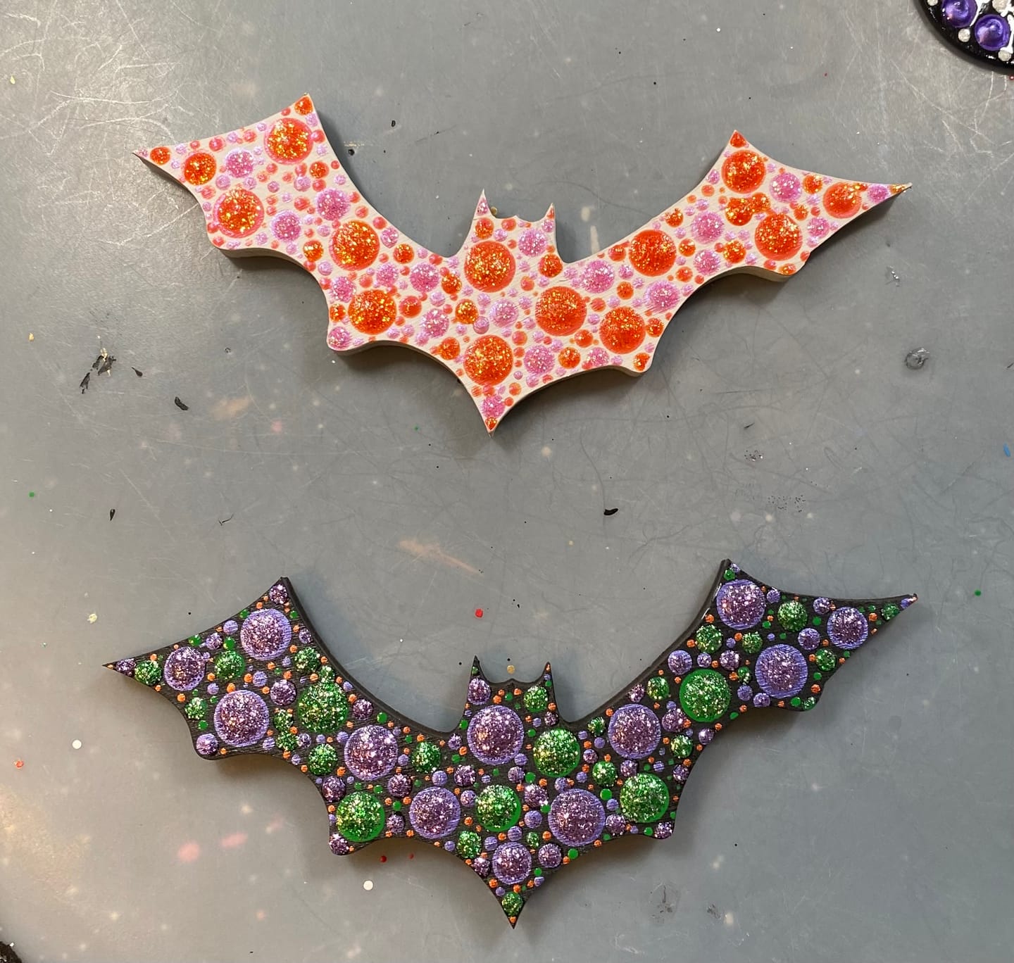 Customer photo review of Unfinished Wood Bat Halloween Silhouette - Craft- up to 24" DIY