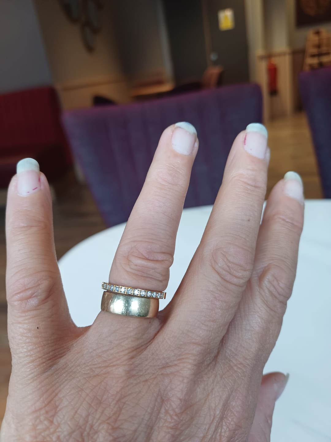 Customer photo review of Gold 2mm Half Glitz Ring