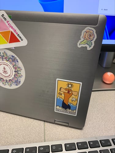 Customer photo review of "The masters degree" tarot card sticker