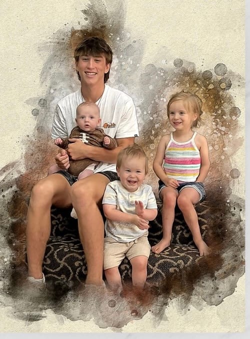 Customer photo review of Personalized baseball photo Painting