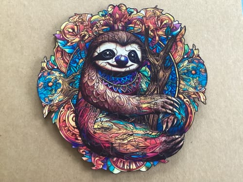Customer photo review of Happy Sloth Wooden Jigsaw Puzzle