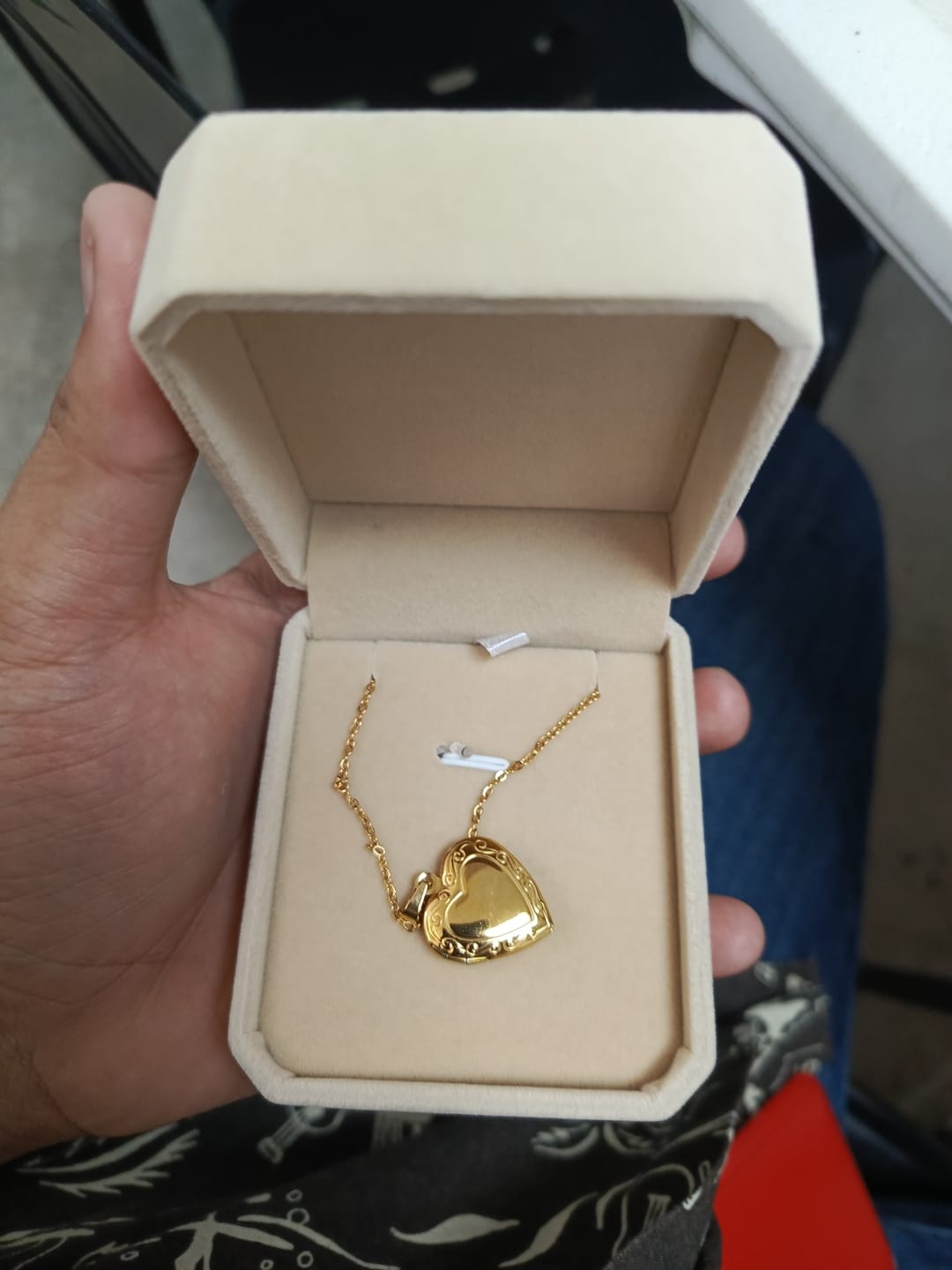 Customer photo review of Printave™ Personalized Heart Locket Necklace