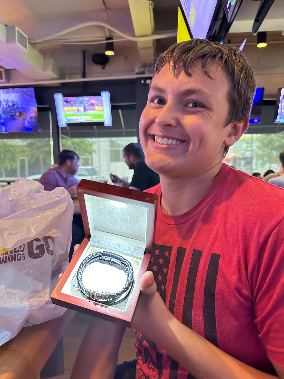 Customer photo review of To My Grandson | Braided Leather Bracelet Gift Set - SS514B