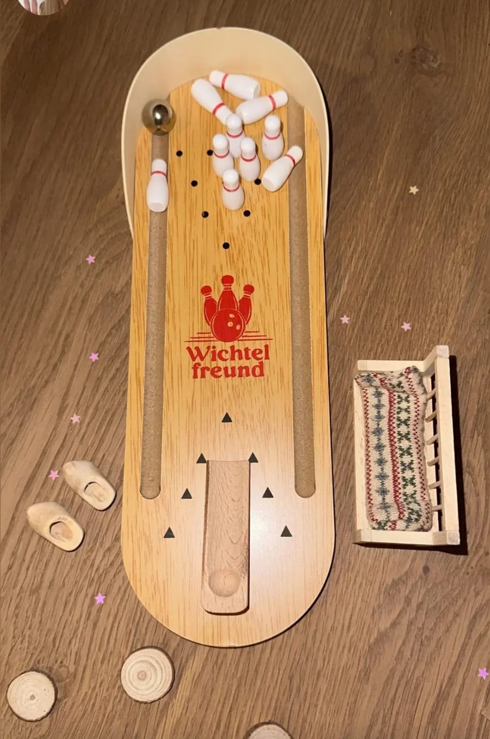 Customer photo review of Bowling Abend - Miniatur Bowling Set für den Wichtel
