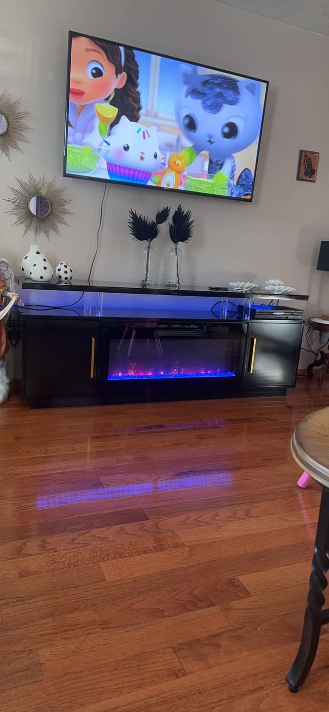Customer photo review of Avenue 70" LED Fireplace TV Stand