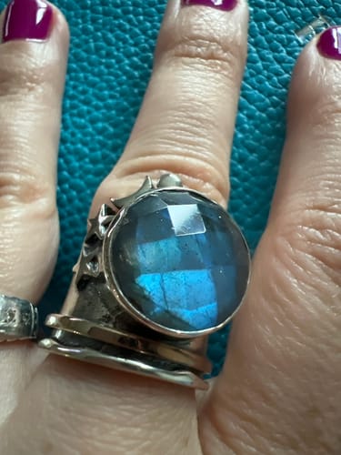 Customer photo review of Labradorite Stars and Moon Fidget Ring