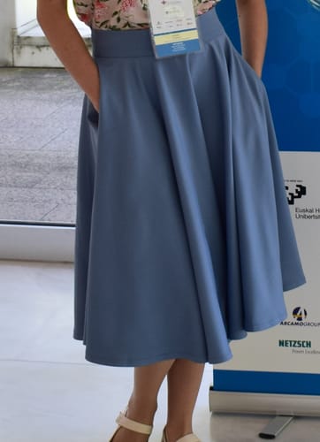 Customer photo review of Blue A Line High Waist Flared Skirt 3275#