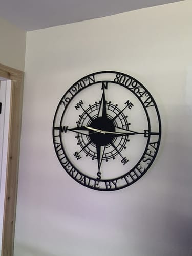 Customer photo review of Customized Metal Compass Wall Clock