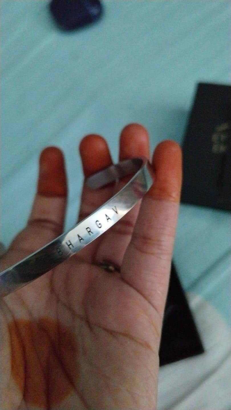 Customer photo review of Personalised Silver Kada