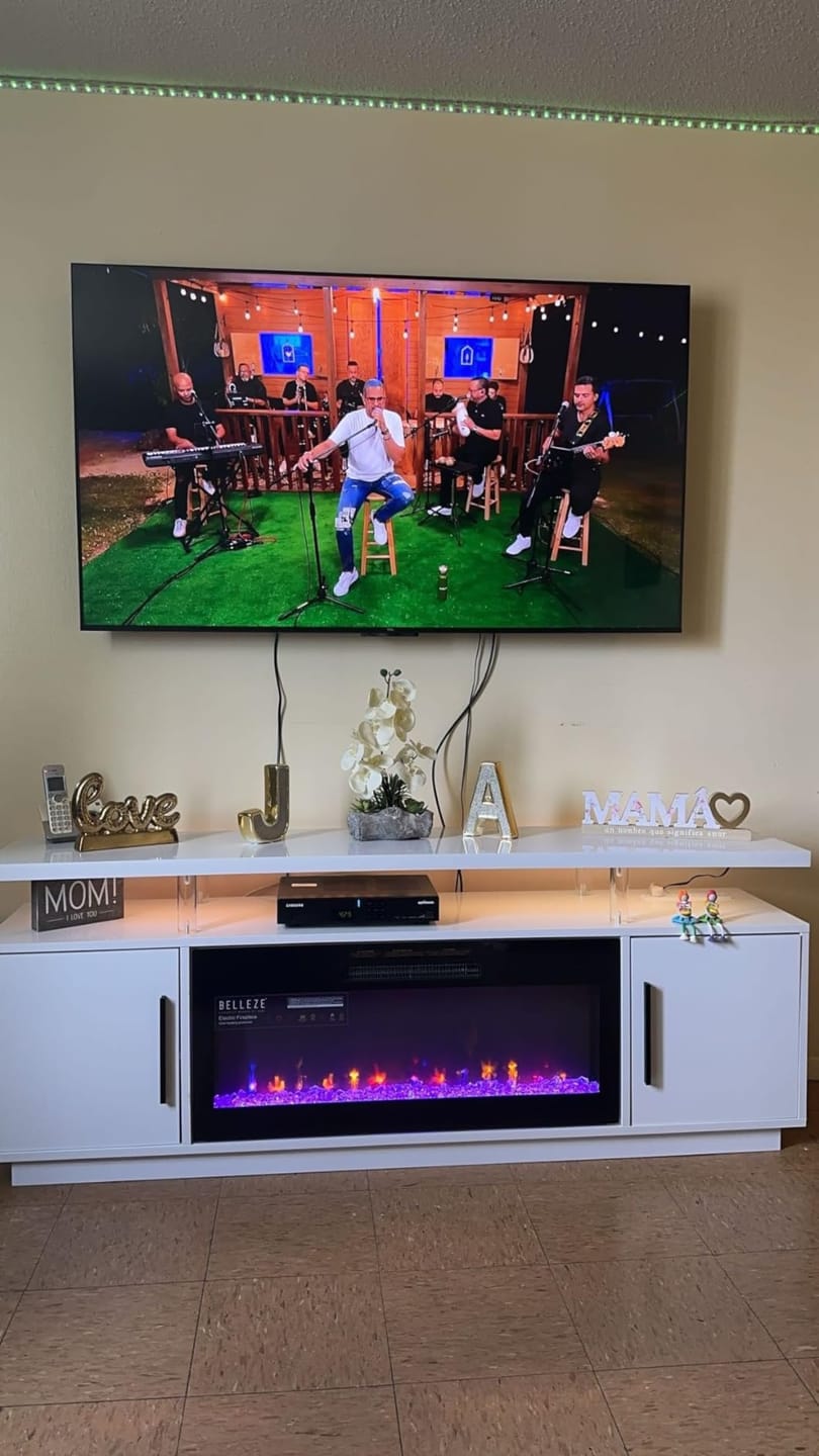 Customer photo review of Avenue 70" LED Fireplace TV Stand