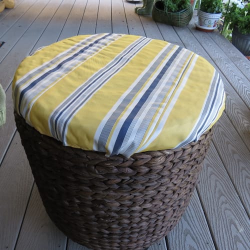 Customer photo review of Yellow Multi Stripe Canvas Waterproof Outdoor Fabric