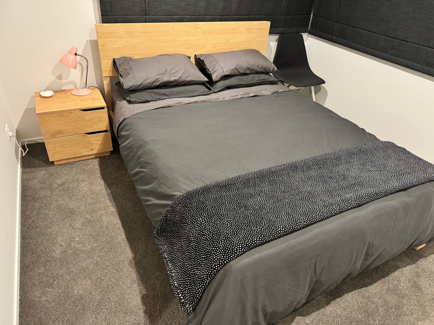 Customer photo review of Modena Bed Frame, Oak, Queen