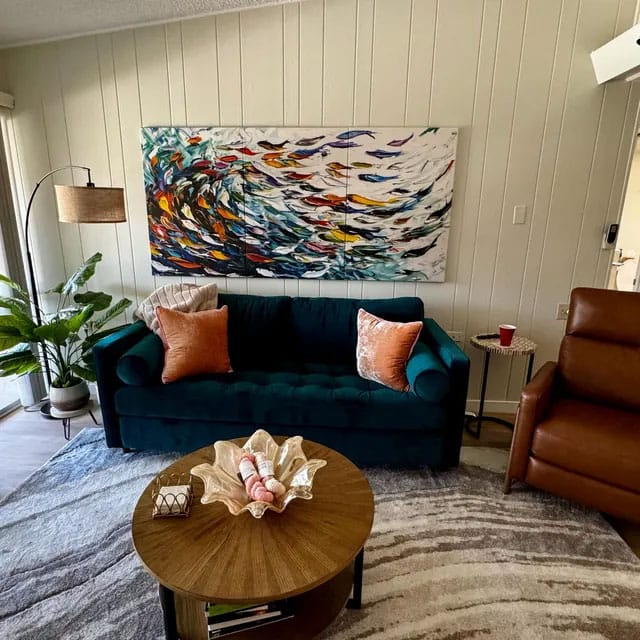 Customer photo review of Abstract Fish Shoal Wall Art Canvas Print