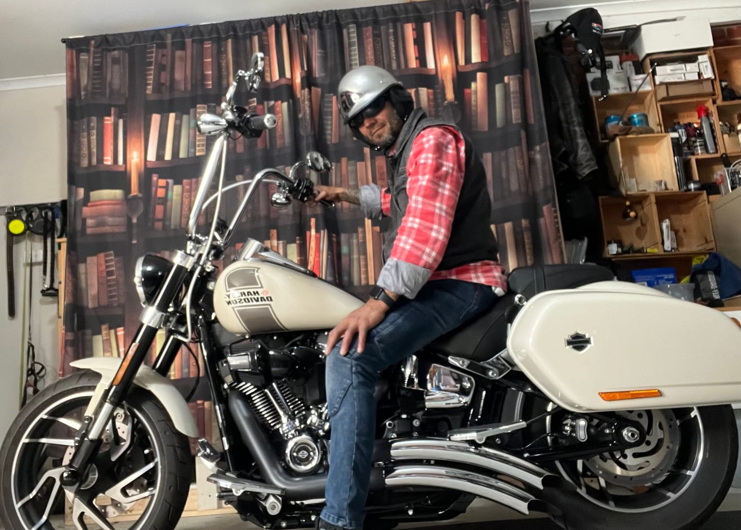 Customer photo review of Low Profile Reversible DOT Polo Helmet / Chrome